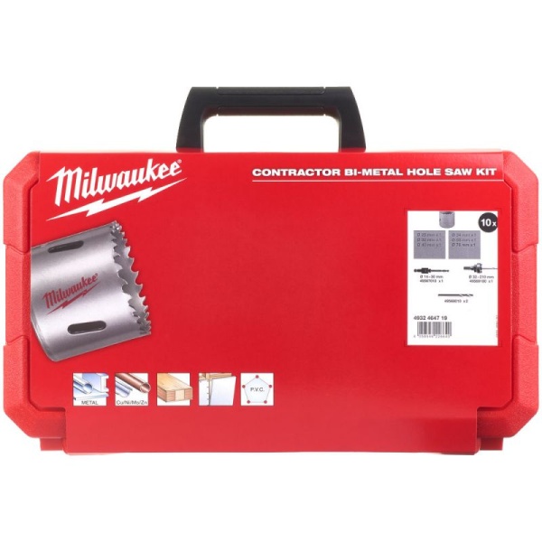 Milwaukee 10 Piece Bi-Metal Contractor Holesaw Set