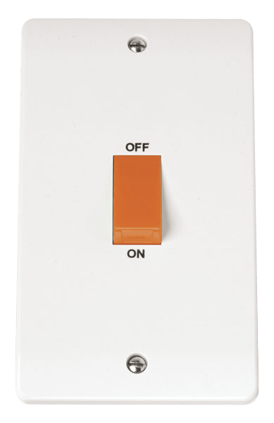 Click Mode 45A 2 Gang (Vertical) DP Plate Switch
