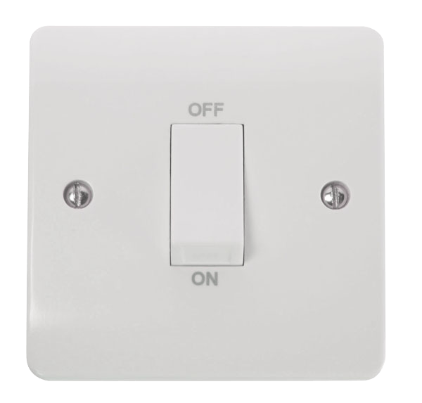 Click Mode 45A 1 Gang DP Plate Switch With White Rocker