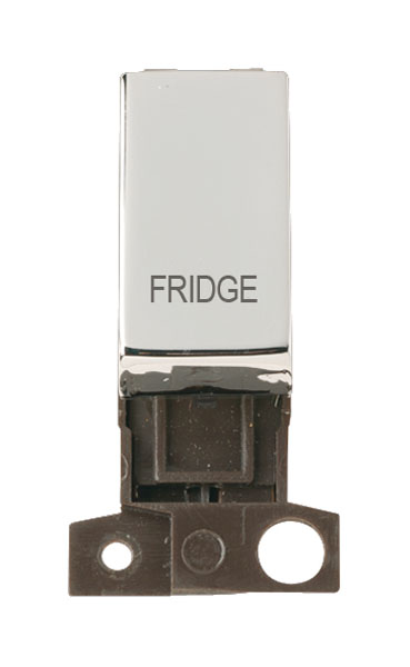 Click Minigrid Polished Chrome 13A Double Pole Fridge Switch Module