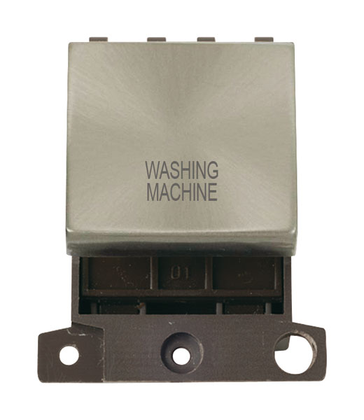 Click Brushed Steel 20A Double Pole Washing Machine Switch Module