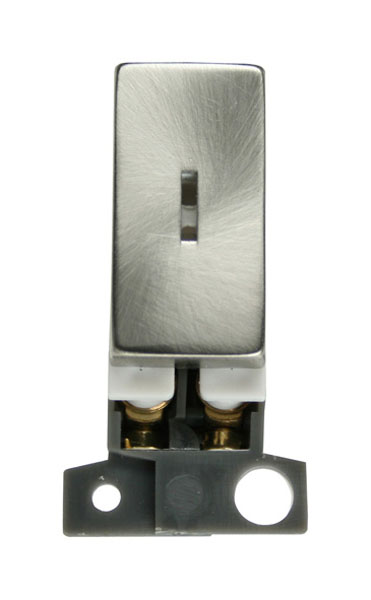 Click Satin Chrome Double Pole Keyswitch Module