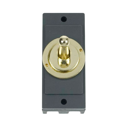 Click Polished Brass 10A 2 Way Toggle Switch Module