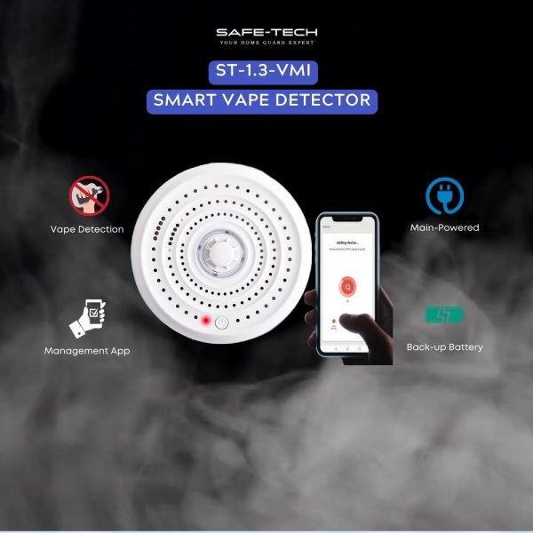 SAFE-TECH Mains Powered Vape Detector (USB C / Plug Socket)