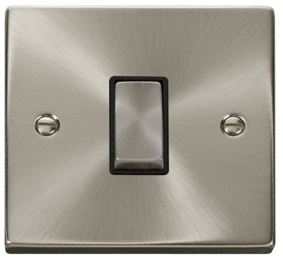 Scolmore Click Deco Satin Chrome 1G Intermediate Switch VPSC425BK