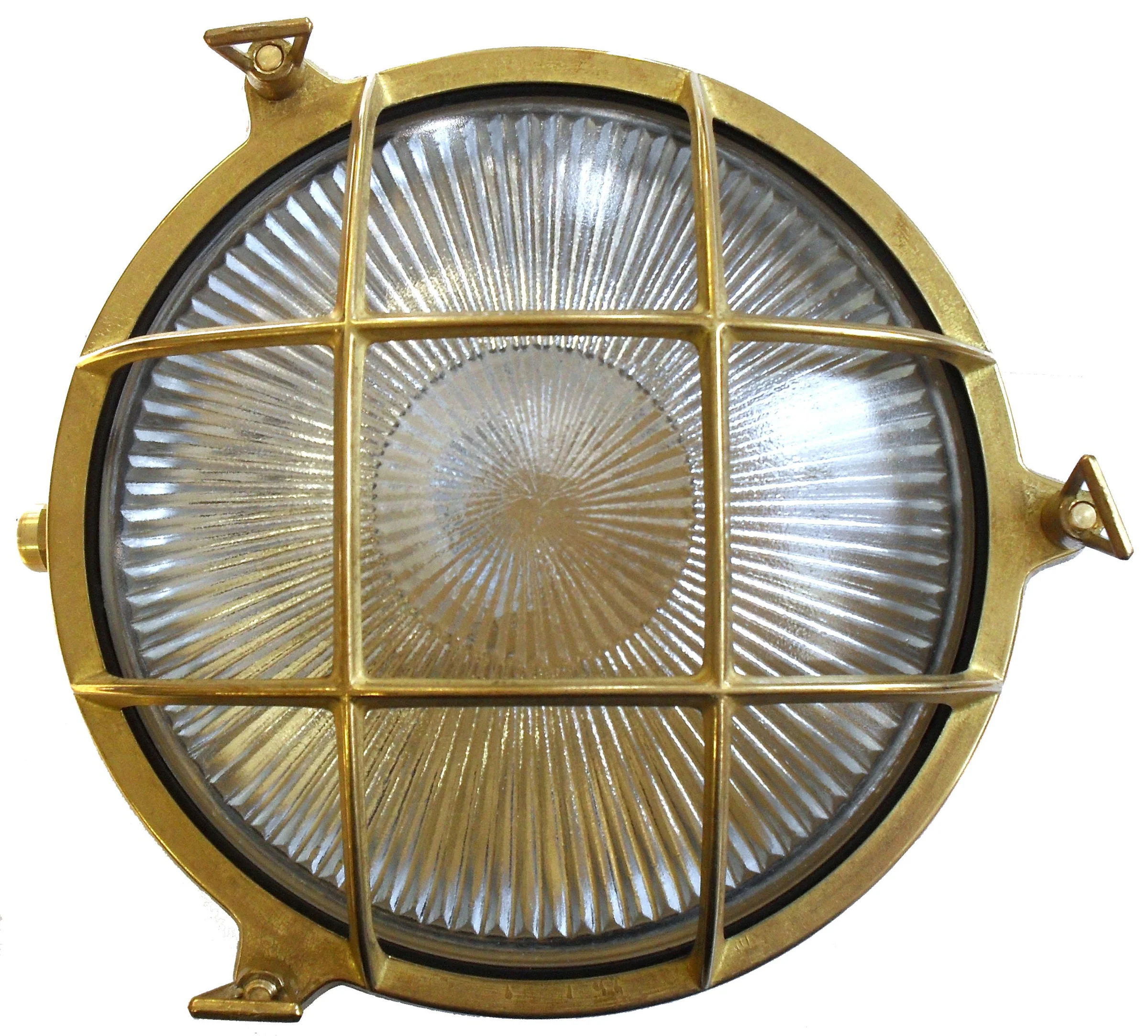 Lampfix Solid Brass Large Porthole Bulkhead - Raw Brass