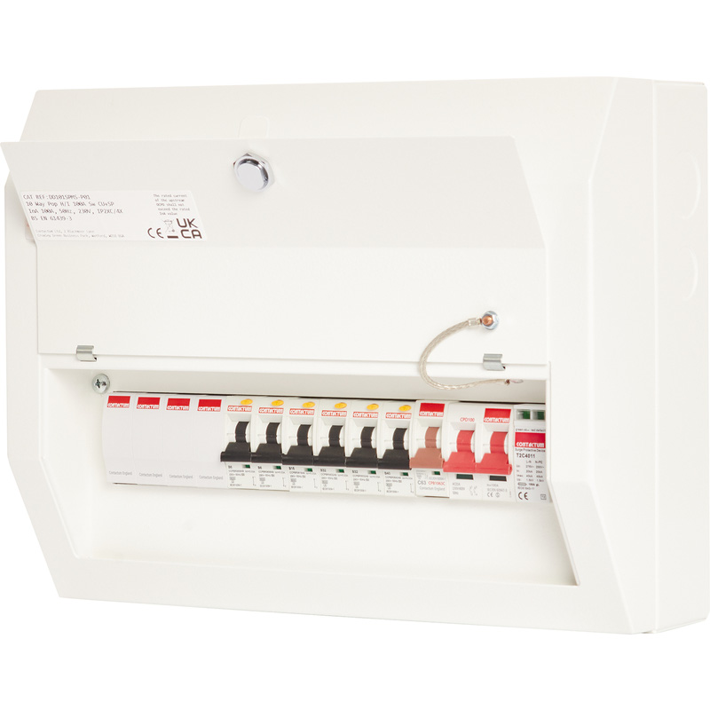 Contactum 10 way SPD Board + 8 RCBO's