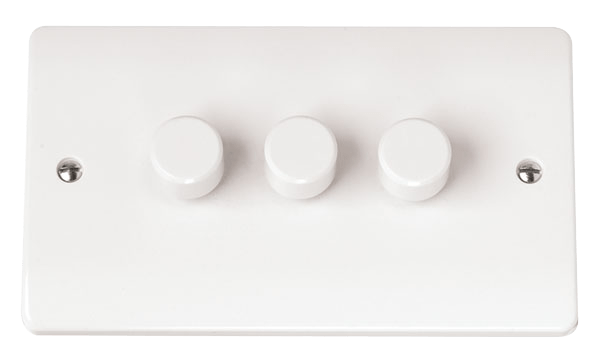 Click Mode 3 Gang 2W 100W Trail Edge Dimmer Switch