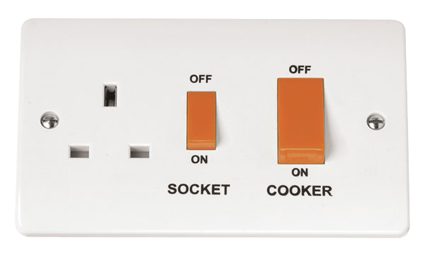 Click Mode 45A 2 Gang DP Switch With 13A DP Switched Socket Outlet