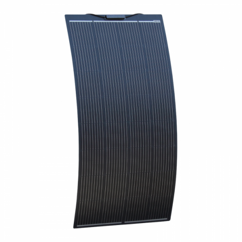 PHOTONIC UNIVERSE 150W BLACK SEMI-FLEXIBLE FIBREGLASS SOLAR PANEL WITH DURABLE ETFE COATING