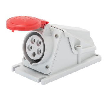 Gewiss 90 Angled Surface-Mounting Socket-Outlet - IP44 - 3P+N+E 16A 380-415V 50/60HZ - Red