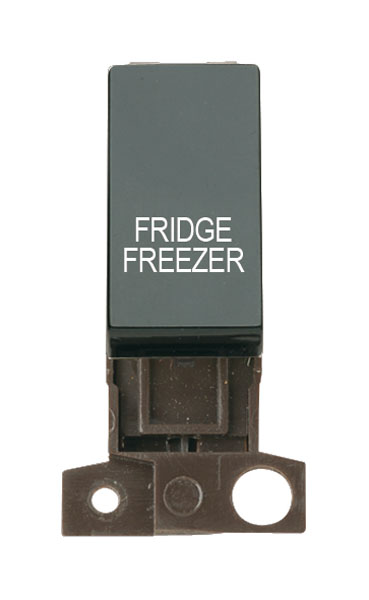 Click MiniGrid Black 13A Double Pole Fridge Freezer Switch Module