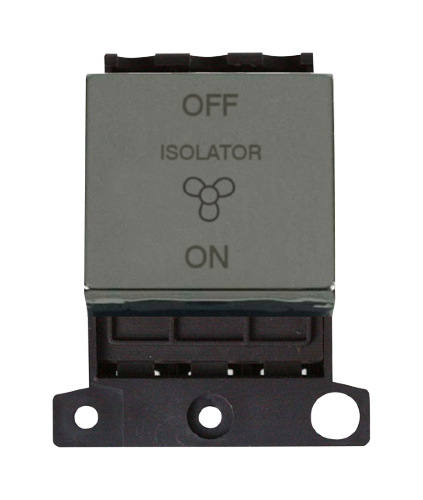 Click MiniGrid Black Nickel 10A 3 Pole Fan Isolator Switch Module