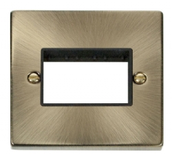 Click Deco Antique Brass Single Plate 3 Gang Aperture