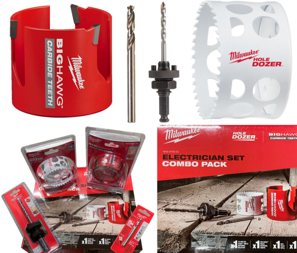 Milwaukee 4932479803 Electrician Holesaw & Arbor Combo Set